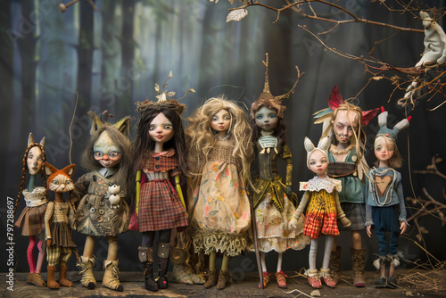 Create an artwork showcasing the enchanting magic of children led dolls