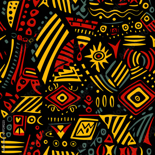 Abstract African pattern with tribal designs