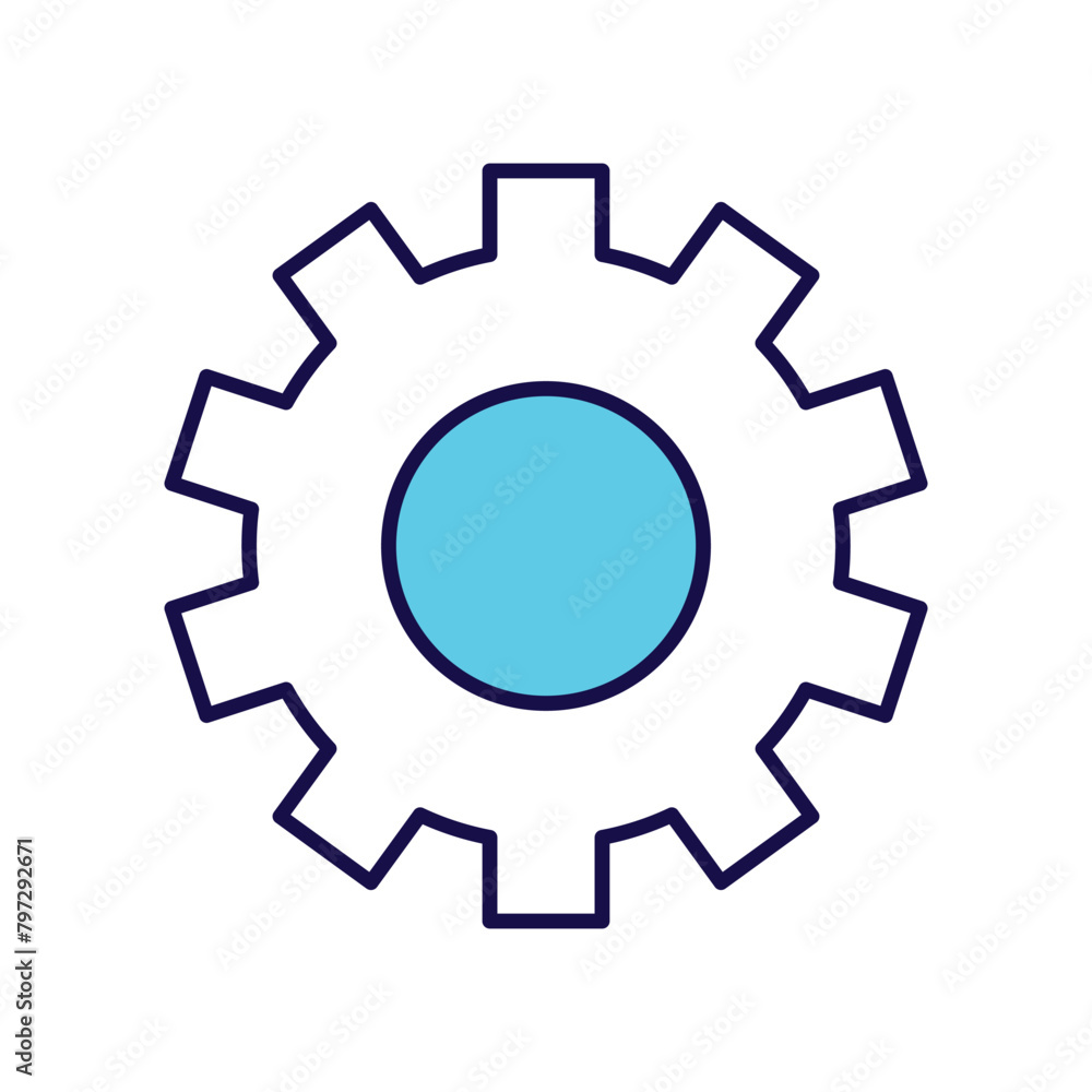 gear icon with white background vector stock illustration