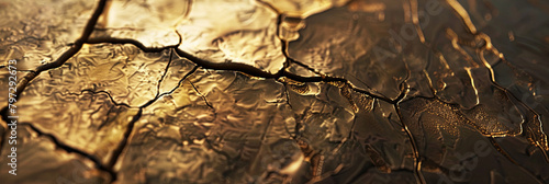 background of gold cracked texture, generative AI