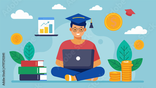 A student utilizing peertopeer lending platforms or crowdfunding to help cover tuition costs.