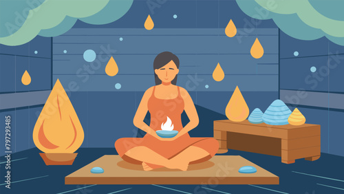 The woodscented room is filled with the calming sounds of water droplets hitting the hot rocks as a postpartum mother sits on a bench basking in the.