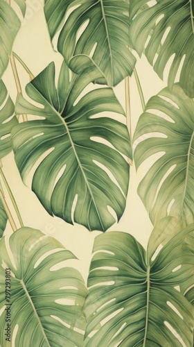 Wallpaper Mural Wallpaper botanical leaves backgrounds nature jungle. Torontodigital.ca