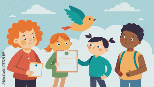 Each child receives a certificate at the end of the day officially recognizing them as a junior bird watcher and a handdrawn illustration of