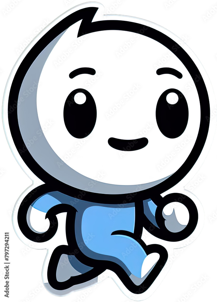 Eine kleine lustige Comicfigur im Vektor Sticker Format Eine kleine lustige Comicfigur im Vektor Sticker Format