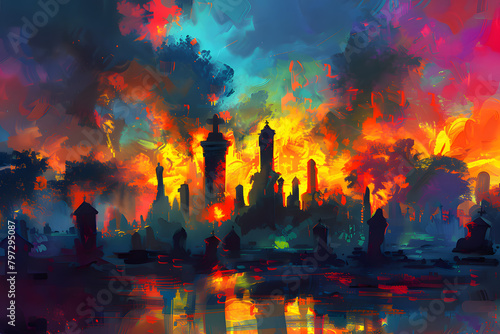 A fiery Cemetary 