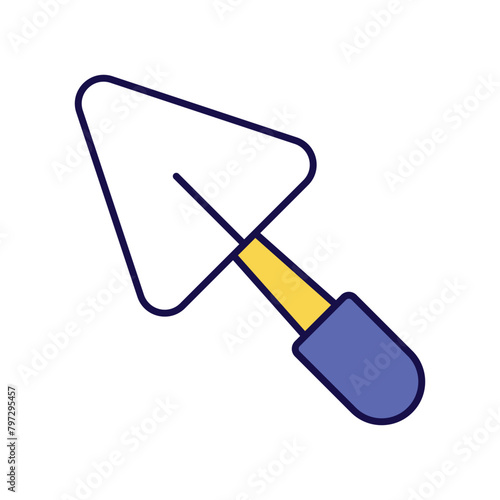 trowel icon with white background vector stock illustration