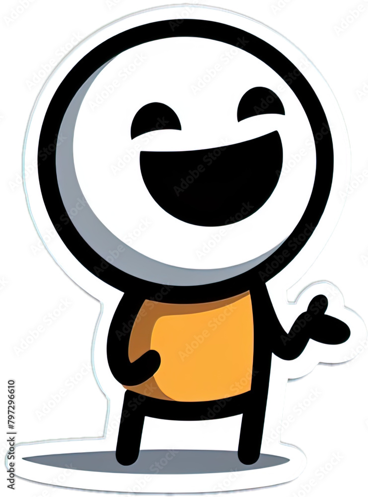 Eine kleine lustige Comicfigur im Vektor Sticker Format Eine kleine lustige Comicfigur im Vektor Sticker Format