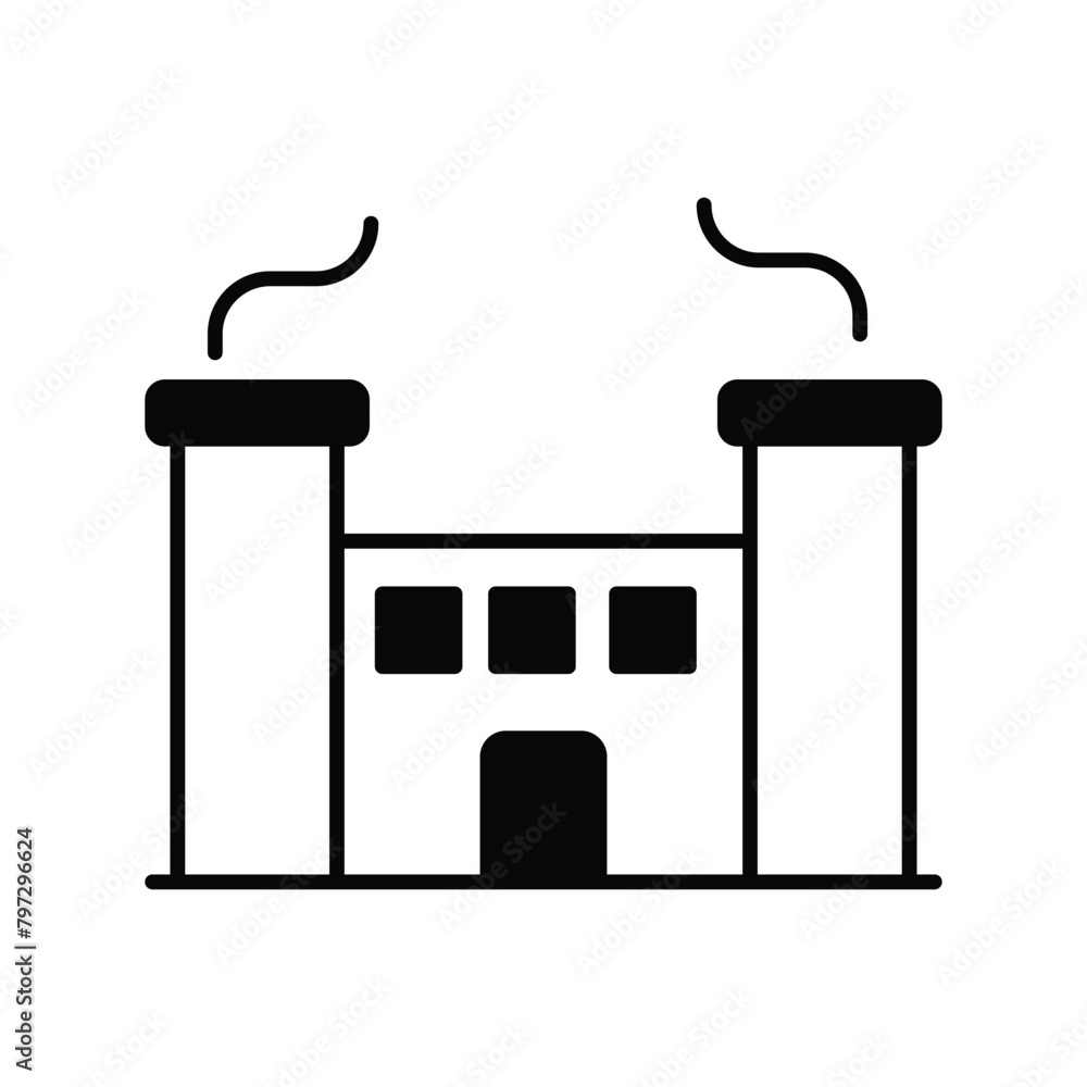 factory icon with white background vector stock illustration Stock ...