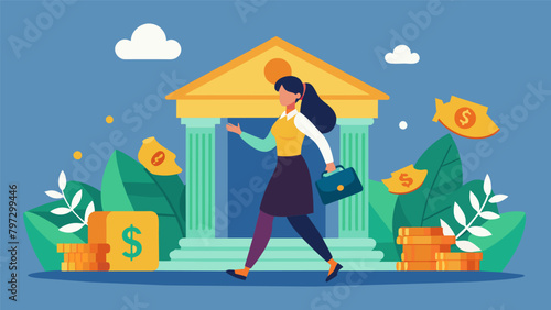 A woman walks confidently into a bank knowing that she is about to pay off the last of her student loans and officially become debtfree.