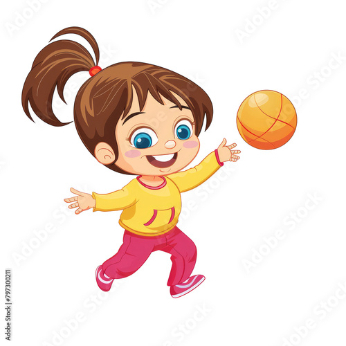 girl playing with a ball  © Halim Karya Art
