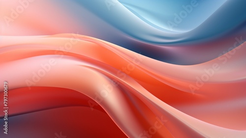 Soft Waves Unveiling the Beauty of Glass and Silk , 3d render.