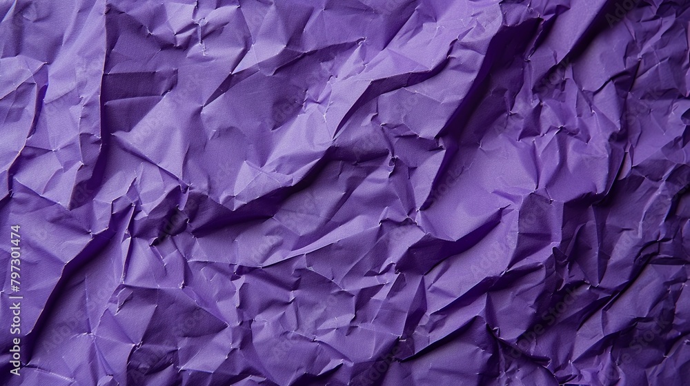 Obraz premium Texture of crumpled paper for design background. Purple crumpled paper background.