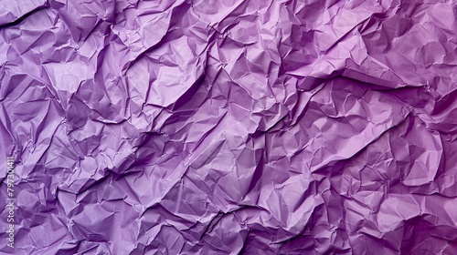Purple crumpled paper background. Texture of crumpled paper for design background.