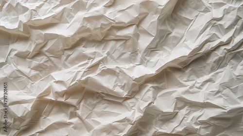 Crumpled white paper background. Texture of  silver crumpled paper.