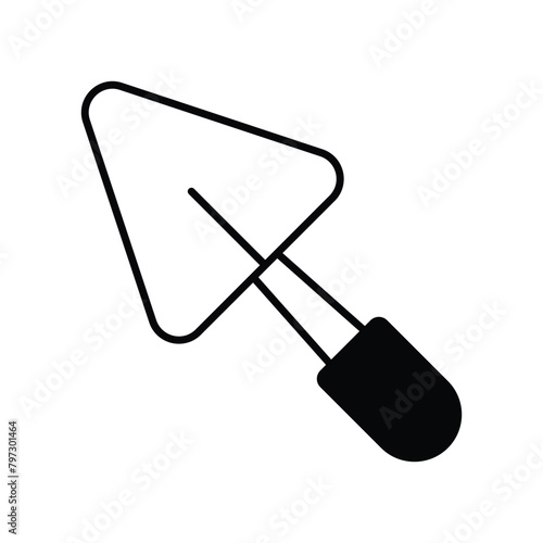 trowel icon with white background vector stock illustration