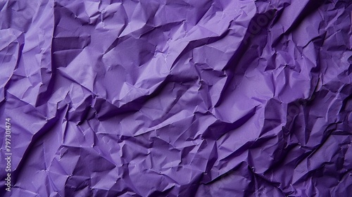 Texture of crumpled paper for design background. Purple crumpled paper background.