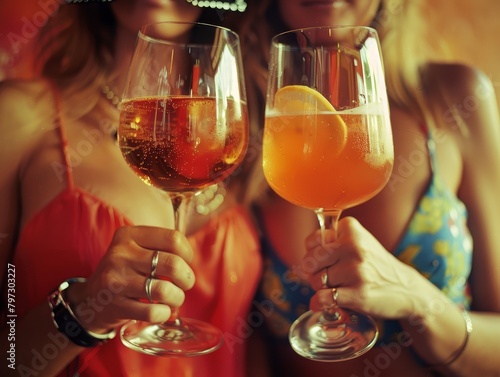 Two women toasting with Aperol Spritz