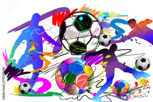 action football art and strokes style sport art © pichart99thai