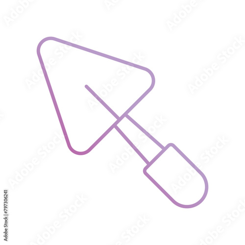trowel icon with white background vector stock illustration