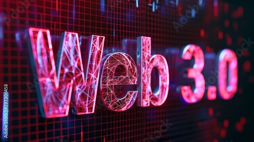 WEB 3.0 typography on futuristic technology background,