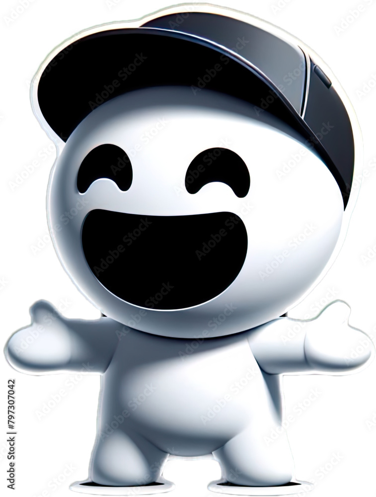 Obraz premium Eine kleine lustige Comicfigur im Vektor Sticker Format