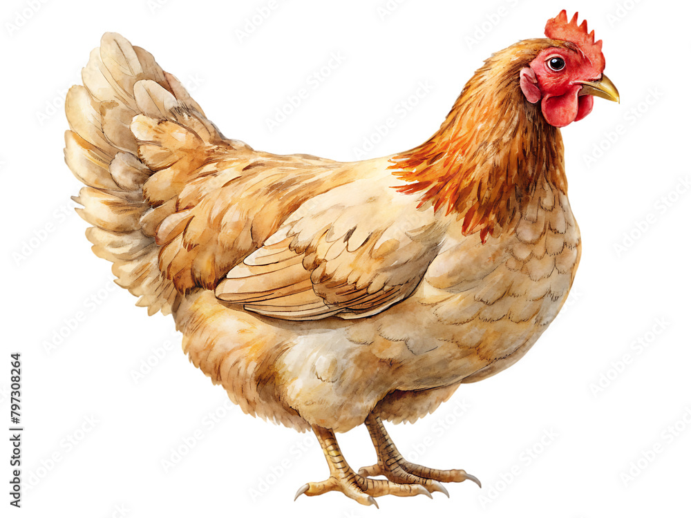 Fototapeta premium Brown hen with its chicks