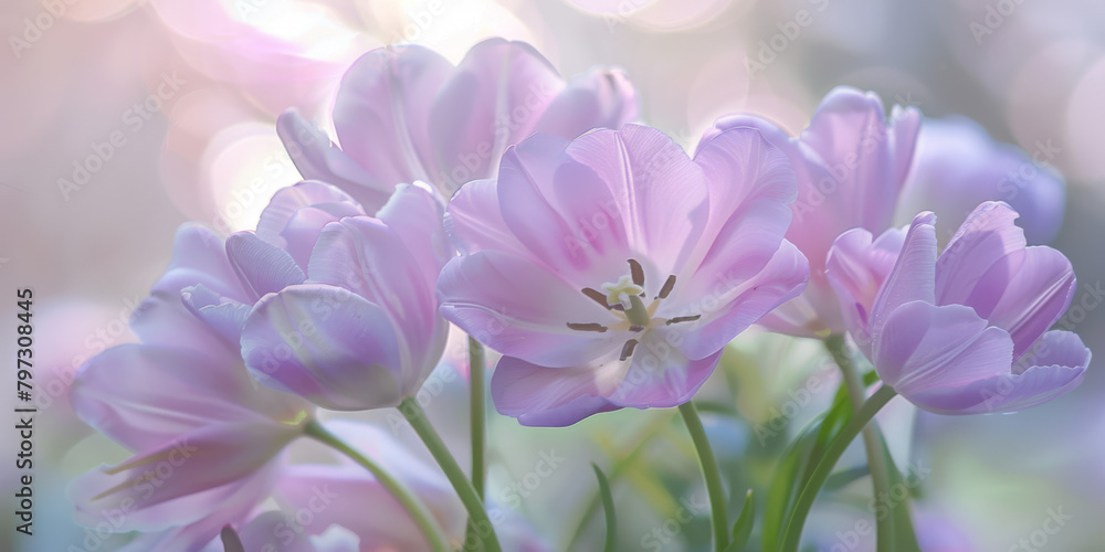 Ethereal Tulips in Soft Light   A Dance of Delicacy and Color