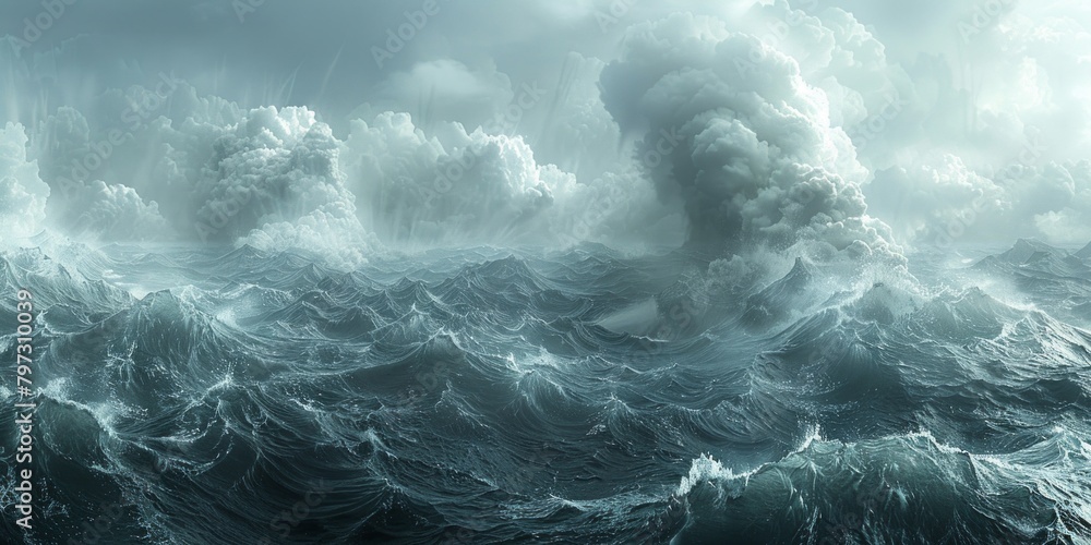 A vast body of water churns with countless waves, rising and falling in a mesmerizing display of natures power and beauty. A vast body of water churns with countless waves, rising and falling in a mesmerizing display of natures power and beauty.