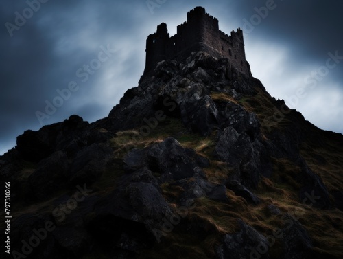 a castle on a rocky hill