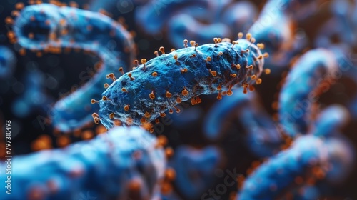 Vivid Microscopic View of Bacteria