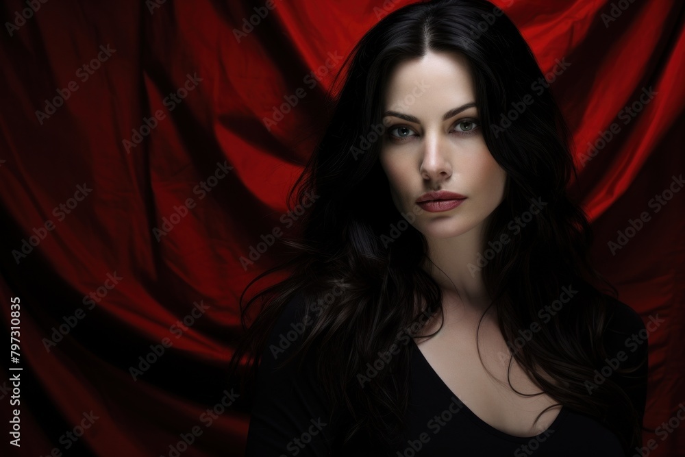 a woman with long black hair a woman with long black hair