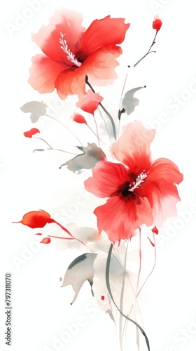 Hibiscus flower plant inflorescence.