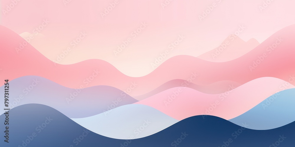 a pink and blue waves
