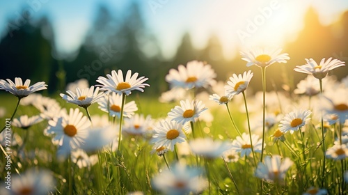 a field of white flowers photo