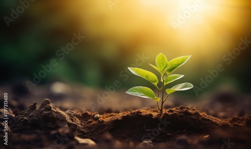 a plant growing out of dirt