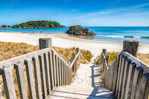 Mount Maunganui, Steps to Beach, New Zealand. Said to be New Zealand's best beach. photo