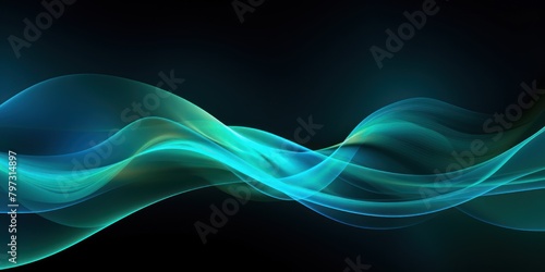 a blue and green waves