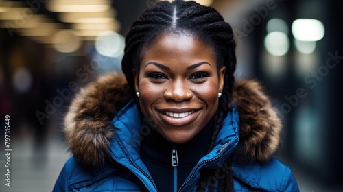 a woman smiling at camera photo