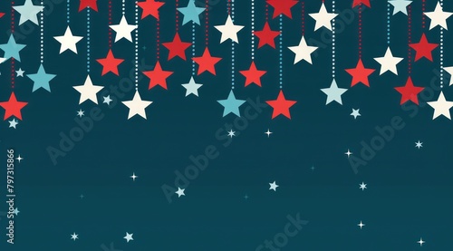 stars from strings on a blue background
