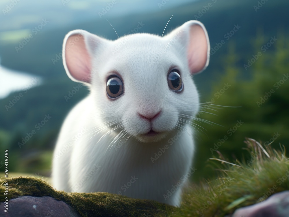Fototapeta premium a white animal with big eyes