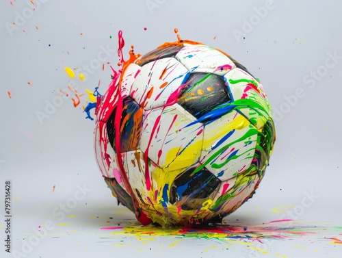 Splattered Paint on Soccer Ball 
