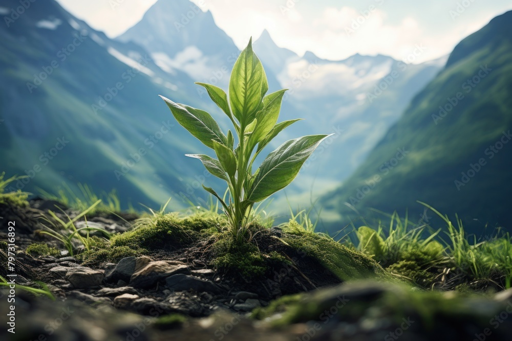 a plant growing out of the ground a plant growing out of the ground