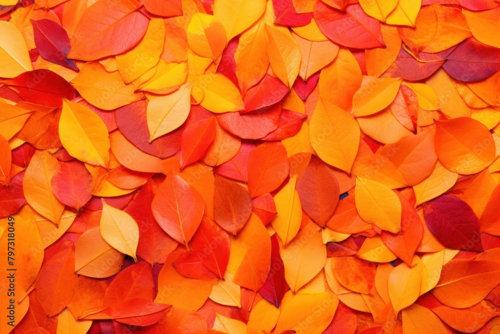 a pile of orange and red leaves
