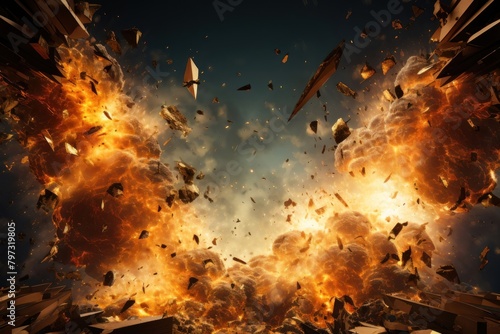 Apocalypse explosion effect backdrop photo