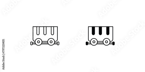 minning cart icon with white background vector stock illustration