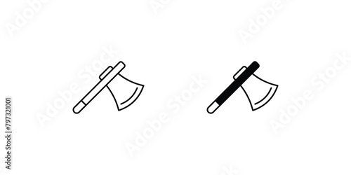 axe icon with white background vector stock illustration