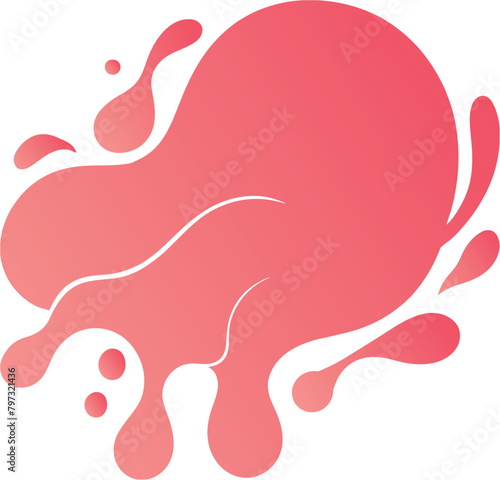 Flat red water splash vector illustrations on white background generated by Ai