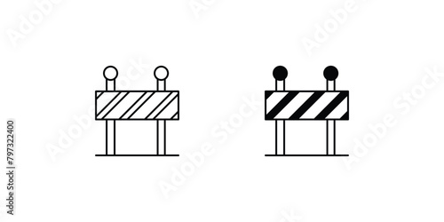 barrier icon with white background vector stock illustration