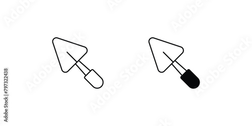 trowel icon with white background vector stock illustration